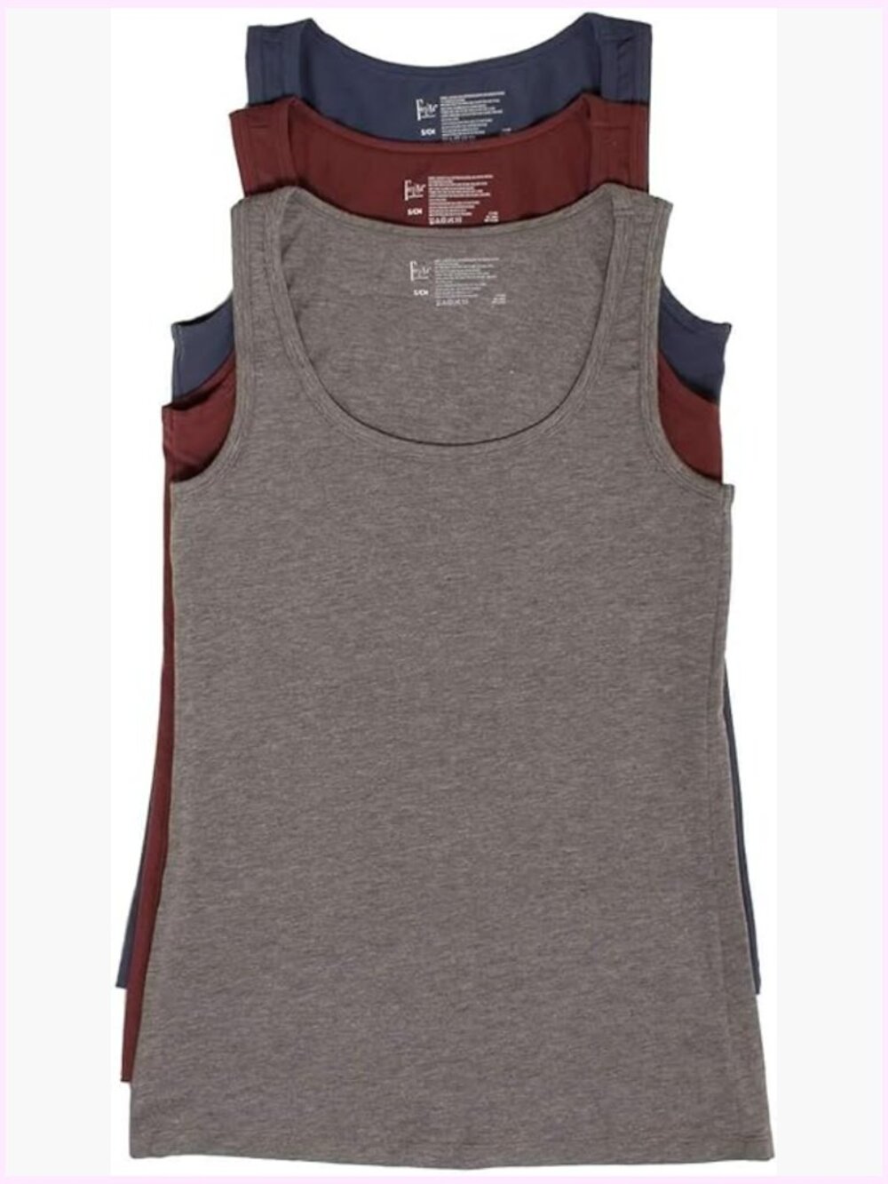 Seamless Cotton Tank Top 3-Pack Workout Layering Tee